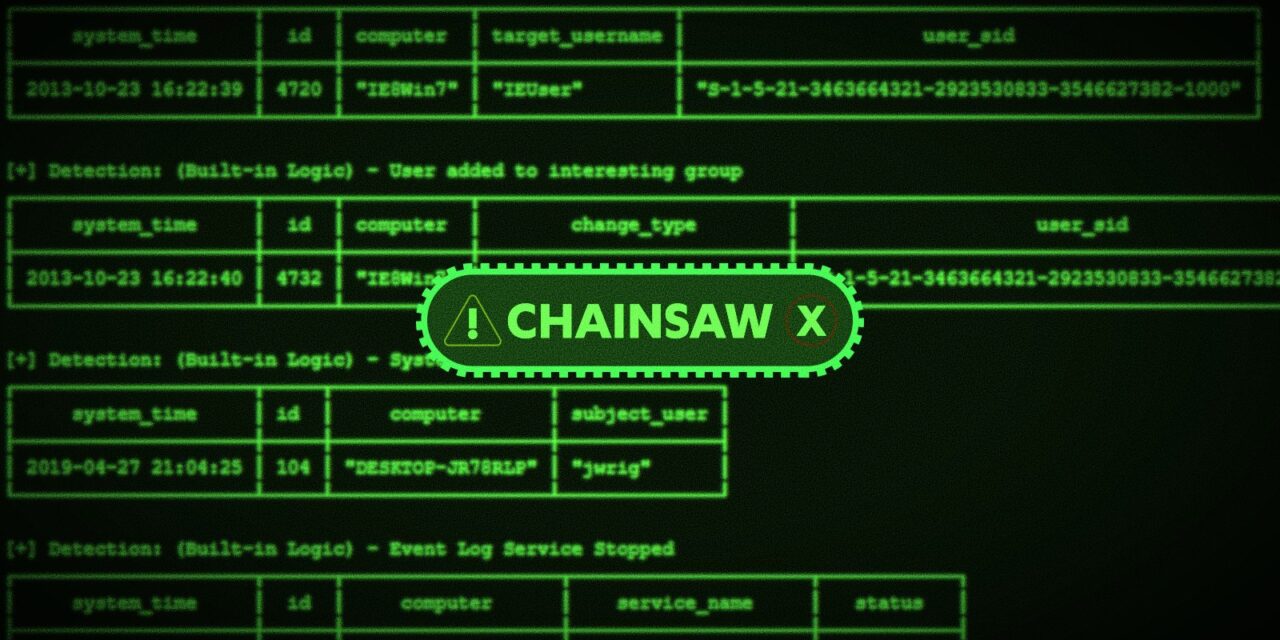 New Chainsaw tool helps IR teams analyze Windows event logs