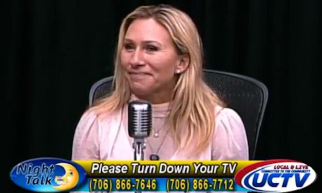 See how Taylor Greene reacts to criticism from call-in guests during live broadcast