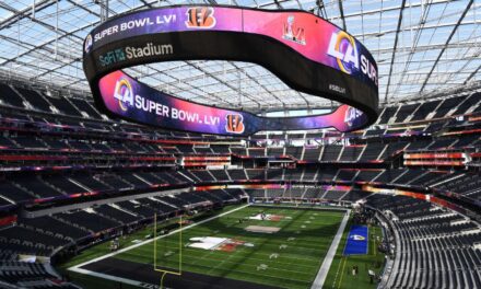 The 1,000-ton screen bringing Super Bowl LVI to the lucky fans inside the stadium