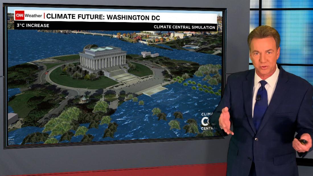 ‘Mind boggling’: CNN meteorologist shows how rising sea levels will affect the coasts